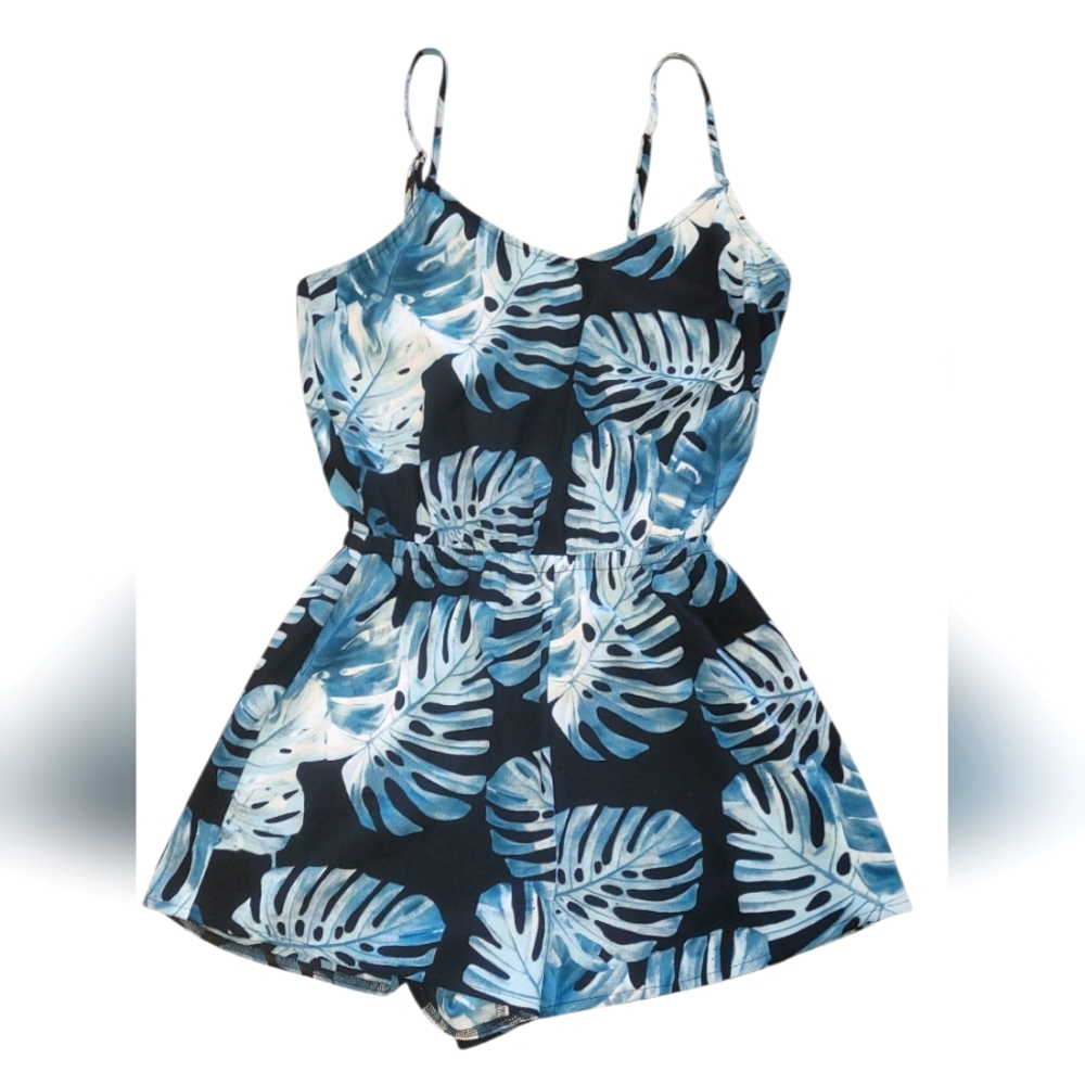 Show Me Your Mumu Tropical Leaf Print Romper